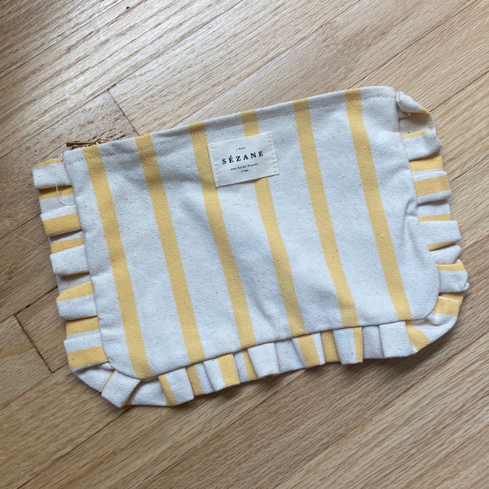 Sezane Organic Cotton Canvas Pouch Bag Clutch